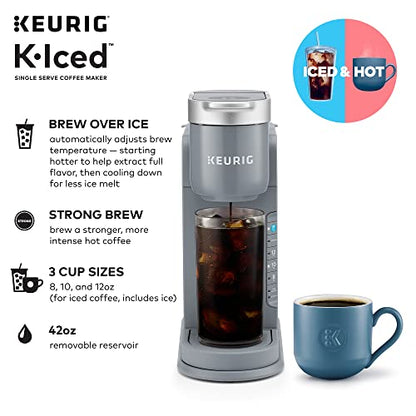 Keurig® K-Iced Coffee Maker, Single Serve K-Cup Pod Iced Coffee Maker, With Hot And Cold Coffee Capabilities, Brews Any K-Cup Pod, Gray