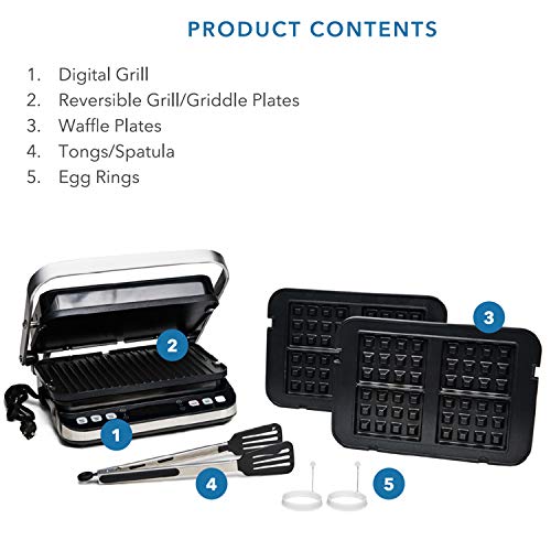  Edi Total Package 6-in-1 Digital Indoor Grill, Waffle Maker, Panini Press, Griddle, With Deluxe Accessory Kit