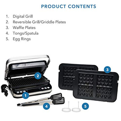 Edi Total Package 6-in-1 Digital Indoor Grill, Waffle Maker, Panini Press, Griddle, With Deluxe Accessory Kit