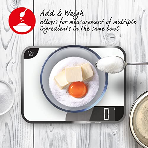  Salter 1079 WHDR Kitchen Scale, Chrome, Silver, 37x28x4 Cm