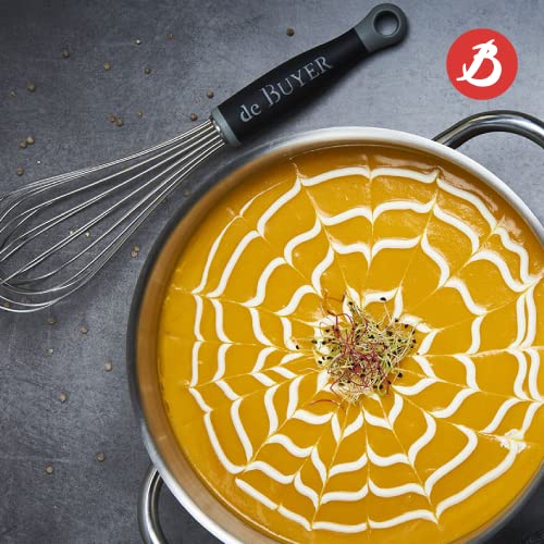 De Buyer GOMA Universal Whisk - 11.75” - Ideal For Commercial & Home Kitchens - Designed For Heavy, Frequent Use - Ergonomic & No-Slip Grip - Dishwasher Safe