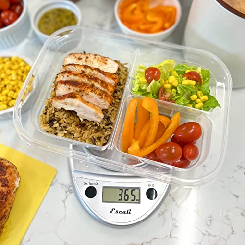  Primo Digital Food Scale Multi-Functional Kitchen Scale And Baking Scale For Precise Weight Measuring And Portion Control, 8.5 X 6 X 1.5 Inches, Chrome