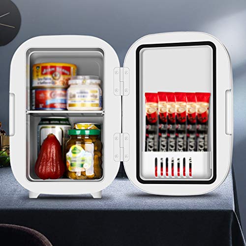  Portable Small Fridger- 6 Liter Compact Cooler Warmer Mini Fridge - Great For Bedroom, Office, Car, Dorm .Portable Makeup Skincare Fridge -The Best Choose In Summer (Black)