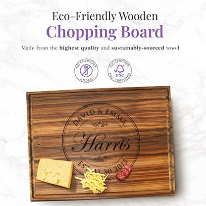  Personalized Wood Engraved Cutting Board Straga (Round Stamp Design No.001)