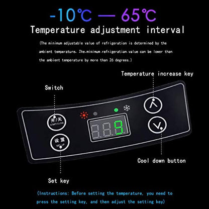 TONPOP 8L Mini Refrigerator, Mini Refrigerated Car Mini Hormone Refrigerated Box, 12V / 220V Portable Portable Freezer For Bedroom Office Car Travel (Brown)