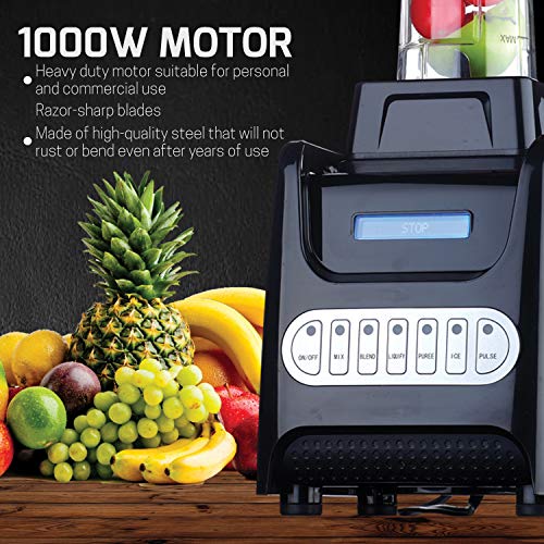  Vente Kitchen Countertop Blender With Dispenser Stainless Steel Blade & 1.5L BPA-Free Portable Easy Clean Jar, 1000 Watt Base Powered Electric Mixer For Smoothie Protein Shakes, Black BLH1000B