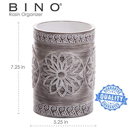  BINO Kitchen Utensil Holder For Countertop, Grey Sunflower - Utensil Caddy Countertop Utensil Holder Utensil Crocks For Kitchen Cooking Utensil Holder Kitchen Utensils Holder Spatula Holder