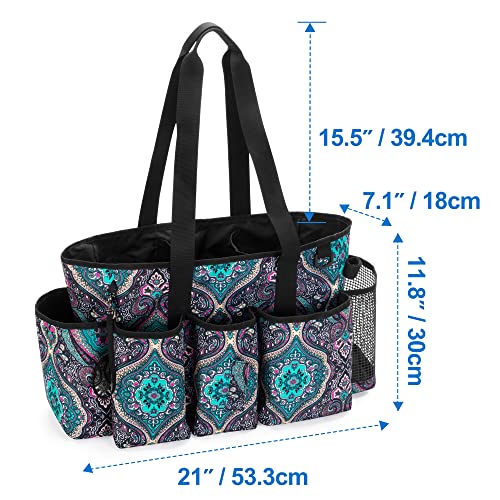  Tote Cleaning Caddy With Dividers For Cleaning Supplies, Cleaning Bag Organizer With Handle Strap For Cleaning Work, Totem, (Bag Only)