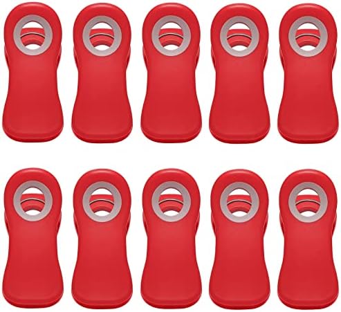  All Purpose Magnetic Clips - Chip Clips, Bag Clips, Food Clips, Refrigerator Magnets Clips For Bread Bags, Snack Bags And Food Bags (Pack Of 10, Deep Colors)