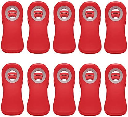  All Purpose Magnetic Clips - Chip Clips, Bag Clips, Food Clips, Refrigerator Magnets Clips For Bread Bags, Snack Bags And Food Bags (Pack Of 10, Deep Colors)