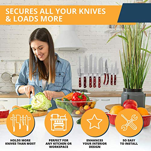  Magnetic Knife Holder For Wall - 16 Inch Powerful Stainless Steel Kitchen Knife Magnetic Strip - Use As Magnetic Knife Holder, Knife Organizer, Knife Rack, Knife Bar And Tool Holder By Greatful Home