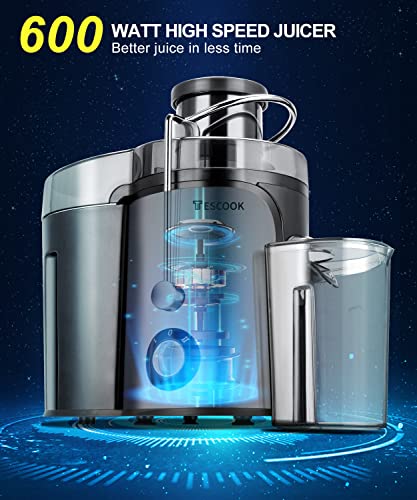  Juicer, 600W Juicer Machines 3 Speeds With 3'' Feed Chute, Juicer Extractor For Whole Fruits & Vegs, Dishwasher Safe, BPA-Free, Non-Drip Function