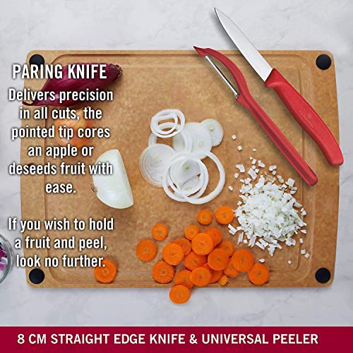 Victorinox Swiss Classic 3-Piece Paring Knife With Peeler Set In Red