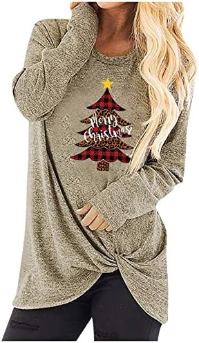  Sweatshirts For Women Loose Fit Cute Fashion Christmas Print Long Sleeve Crew Neck Sweatshirts Pullover Top Streetwear