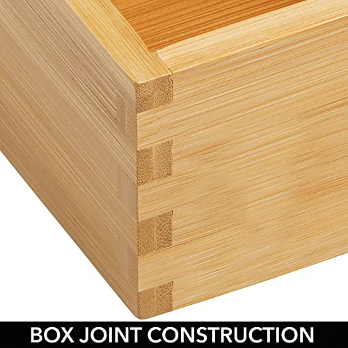  Bamboo Storage Bin Container, Drawer Organizer Crate Boxes For Kitchen Pantry Cabinet, Shelf, Island Or Countertop, Holds Snacks, Spices, Or Drinks, Echo Collection, 2 Pack, Natural/Tan