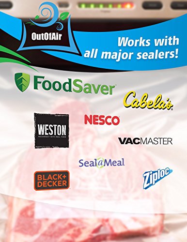  100 Vacuum Sealer Bags: 50 Pint (6" X 10") And 50 Quart (8" X 12") OutOfAir Vacuum Sealer Bags Works With FoodSaver & Other Savers. 33% Thicker, BPA Free, Great For Sous Vide