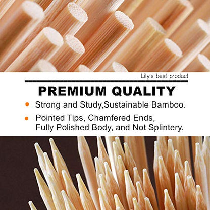  6" Natural Bamboo Skewers For BBQ，Appetiser，Fruit，Cocktail，Kabob，Chocolate Fountain，Grilling，Barbecue，Kitchen，Crafting And Party. Φ=4mm, More Size Choices 8"/10"/12"/14"/16"/30"(100 PCS)