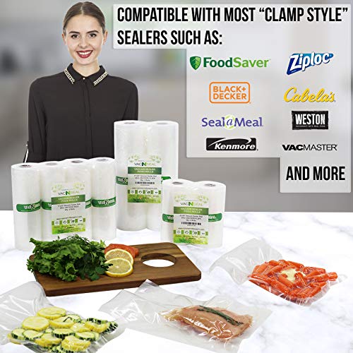  2 Large Commercial Bargains 11" X 50' Black And Clear Commercial Vacuum Sealer Food Storage Rolls