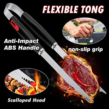  BBQ Grill Accessories Heavy Duty Grill Utensils 32 PCS Set Extra Thick Stainless Steel BBQ Grilling Tools With Nylon Carry Bag Great Gift Christmas For Men In Camping Backyard Barbecue Party