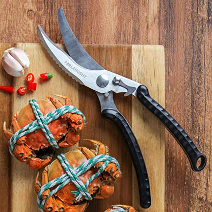  Kitchen Shears, Japanese High-Carbon Stainless Steel, Super Heavy-Duty Poultry Scissors, Built-in Spring, Recommended By Senior Chefs