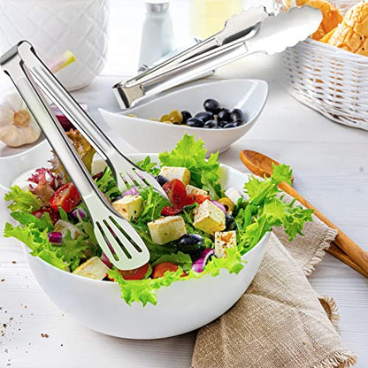 6 Pack Buffet Tongs, Stainless Steel Serving Tongs Metal Small Tongs Serving Utensils