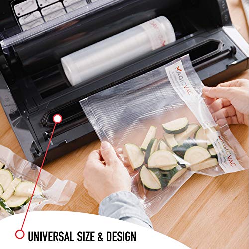  MagicVac Vacuum Sealer Rolls 2 Roll Pack 8"x20' Length Thicker Heavy Duty Material For Sous Vide, Meal Prep, Microwave And Freezer Works With FoodSaver, Seal-a-Meal And More BPA Free Made In Italy