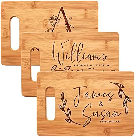  Personalized Cutting Board, 11 Designs, 5 Wood Styles Cutting Board - Wedding Gifts For Couple, Housewarming Gifts, Personalized Gifts For Mom And Dad, Grandma Gifts, Engraved Kitchen Sign
