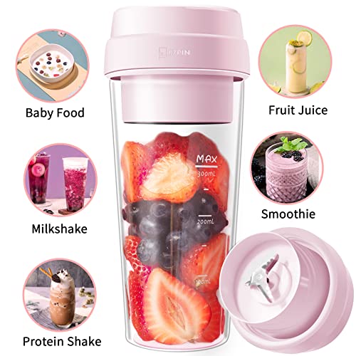  Portable Blender, Personal Blender, With USB Magnetic Contact Charging, 14 Oz Smoothie Blender, Made With High Borosilicate Glass Material Portable Juicer, Anti-silp Rubber Base, One-handed Drinking Mini Blender For Shakes And Smoothies