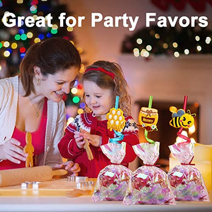  24 Bee Party Favors Bee Sunflower Honey Drinking Straws Goodie Gifts For Kids Birthday Party Supplies With 2 PCS Cleaning Brushes