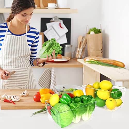  Clear Organizer Bins,【3-Pack】 Plastic Pantry Organization Or Storage ,for Kitchen Organizing/Cabinet Organizers/Shelf Storage Bins (1Large+1Medium+1Small)