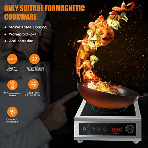  Induction Cooktop, Commercial Electric Stove 3500W 240v Commercial Induction Cooktop Hot Plate For Cooking Portable Electric Stove For Kitchen Home School & Restaurant