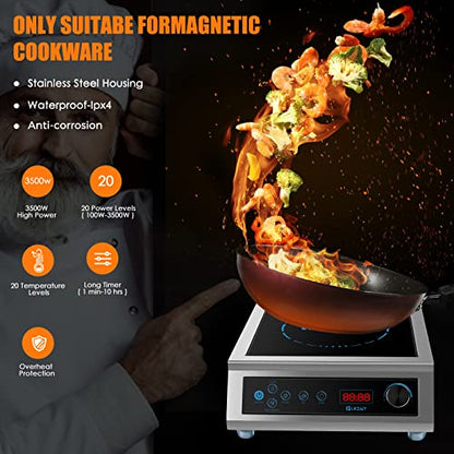  Induction Cooktop, Commercial Electric Stove 3500W 240v Commercial Induction Cooktop Hot Plate For Cooking Portable Electric Stove For Kitchen Home School & Restaurant