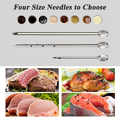  Uironly Meat Injector,Turkey Seasoning Injection Kit With 3 Professional Marinade Injector Needles For Grill Smoker BBQ Brisket; Include User Manual, E-Book - Storage Case