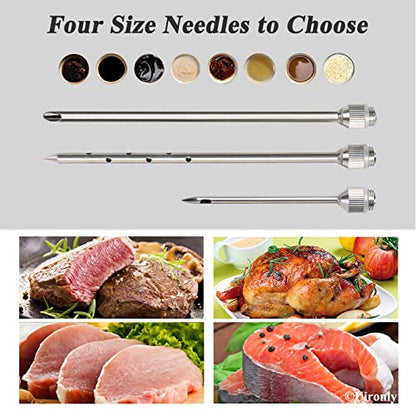  Uironly Meat Injector,Turkey Seasoning Injection Kit With 3 Professional Marinade Injector Needles For Grill Smoker BBQ Brisket; Include User Manual, E-Book - Storage Case