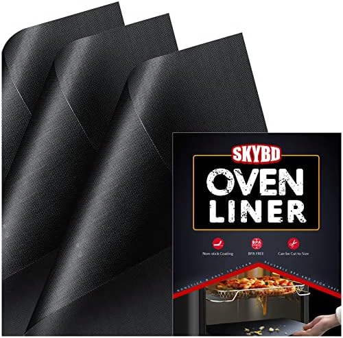  3 Pack Large Oven Liners For Bottom Of Electric Gas Oven, Reusable - Heavy Duty Non-Stick Teflon Oven Mats 15.8"x 23.7", Easy To Clean - Oven Floor Protector Liner -Reduce Food Spills And Stuck