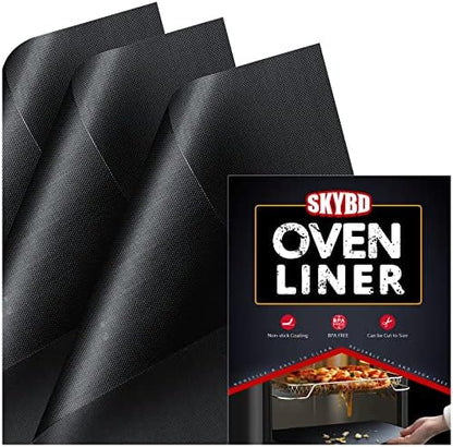  3 Pack Large Oven Liners For Bottom Of Electric Gas Oven, Reusable - Heavy Duty Non-Stick Teflon Oven Mats 15.8"x 23.7", Easy To Clean - Oven Floor Protector Liner -Reduce Food Spills And Stuck