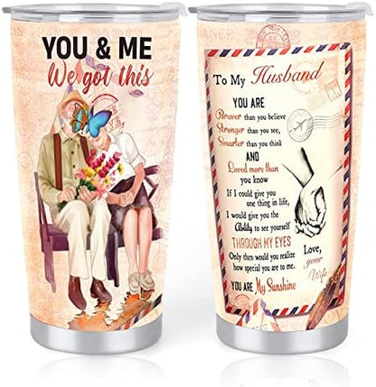  Father's Day Gifts For Husband, 20oz Stainless Steel Vacuum Insulated Tumbler Travel Coffee Mug - Birthday Day Gifts, Christmas Gifts, Valentine's Day For Men - Dishwasher Safe