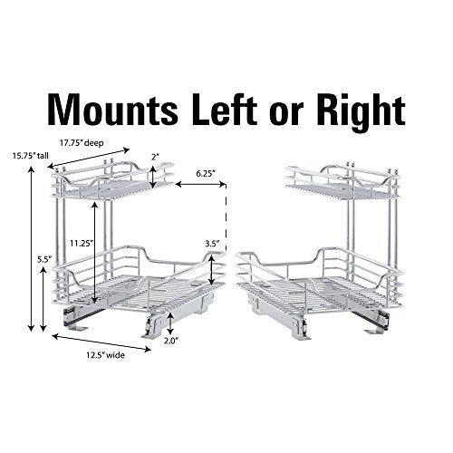  2 Tier Sliding Cabinet Organizer, Easy Glide Cabinet Shelf Organizer C4262-1