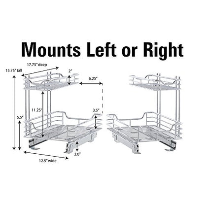  2 Tier Sliding Cabinet Organizer, Easy Glide Cabinet Shelf Organizer C4262-1
