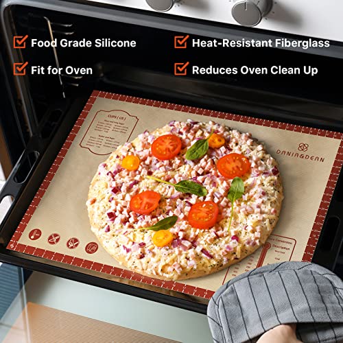  On Stick 28''x20'' Extra Large Thick Silicone Pastry Mat, With Measurements For Non-slip Silicone Baking Sheet, Counter Mat, Dough Rolling, Reusable Bakeware Mats For Cookies, Macarons, Bread, Pizza