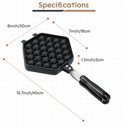  Bubble Waffle Maker Pan Hand Held Egg Waffle Pan,Aluminum Alloy Non-stick Waffle Cake Baking Mold Plate For Breakfast Lunch Household Cafe Cake Shop Restaurant