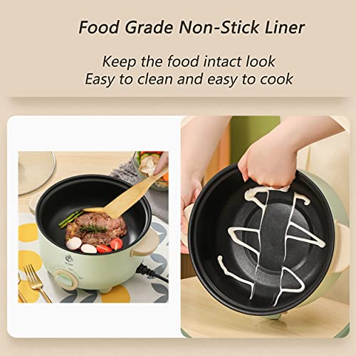  Electric Skillet Hot Pot Cooker - Multifunction Frying Pan 110V Non-Stick Grill 3L Stir-fried Stewed Cookware Steak Noodle Ramen Shabu Shabu Pot - Home Office Party Kitchen Dorm Cooking