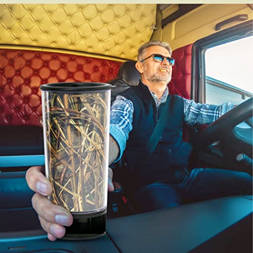  Ossy Oak Shadow Grass Blades By Spit Bud - The Ultimate Spittoon For Chew - Portable Dip & Snuff Cup With Lid, Pop Tab, Spill-Proof Funnel, Can Cutter & Holder - Fit In Cup Holders - Holds 8oz - Made In USA