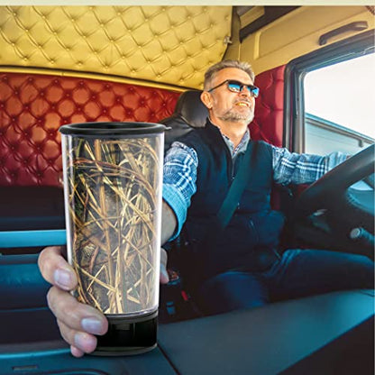  Ossy Oak Shadow Grass Blades By Spit Bud - The Ultimate Spittoon For Chew - Portable Dip & Snuff Cup With Lid, Pop Tab, Spill-Proof Funnel, Can Cutter & Holder - Fit In Cup Holders - Holds 8oz - Made In USA