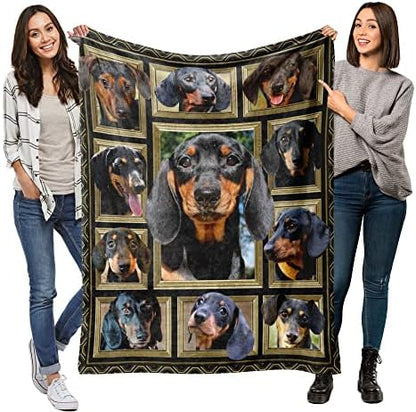  Dachshund Blanket,Dachshund Gift For Women,Dog Blanket Throw For Kid Adult Men Women Dachshund Lovers Super Soft Flannel Blanket For Bed Sofa Office Living Room Decor 60"x80"