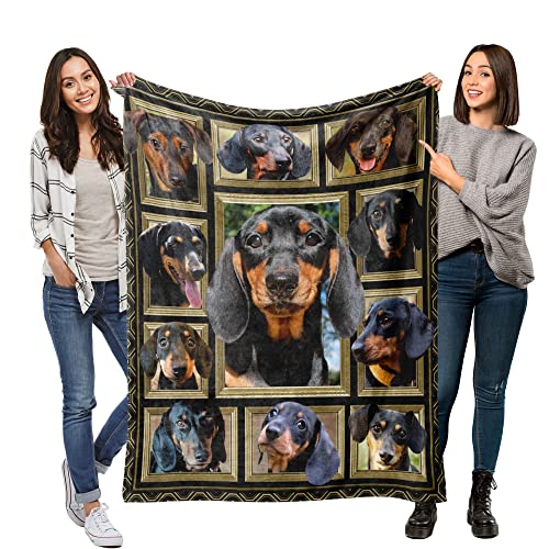  Dachshund Blanket,Dachshund Gift For Women,Dog Blanket Throw For Kid Adult Men Women Dachshund Lovers Super Soft Flannel Blanket For Bed Sofa Office Living Room Decor 60"x80"