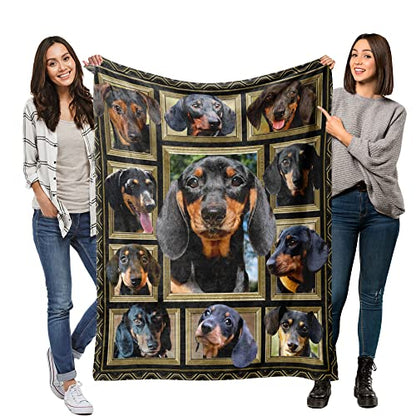  Dachshund Blanket,Dachshund Gift For Women,Dog Blanket Throw For Kid Adult Men Women Dachshund Lovers Super Soft Flannel Blanket For Bed Sofa Office Living Room Decor 60"x80"