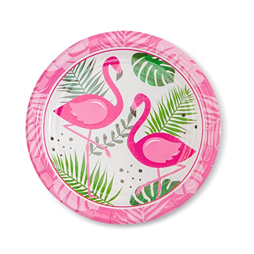  Flamingo Party Supplies -Service For 24- Flamingo Plates (7 And 9 Inch), Paper Napkins And Party Cups - Disposable Flamingo Birthday Party Supplies, Flamingo Bachelorette Party
