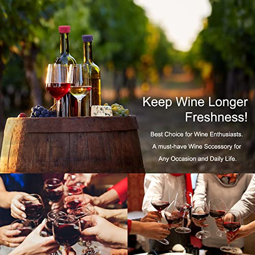  8PCS Wine Stoppers, Reusable Silicone Wine Corks, Silicone Wine Bottle Stopper, Glass Corks Beverages Beer Champagne Bottles For Corks To Keep Wine Fresh