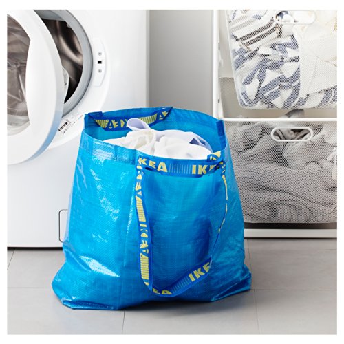  6 Ikea Frakta Shopping Bags 10 Gal Blue Tote Multi Purpose Durable Material